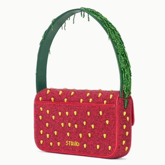 STAUD Tommy Beaded Bag Strawberry Dream - Picture 3 of 10